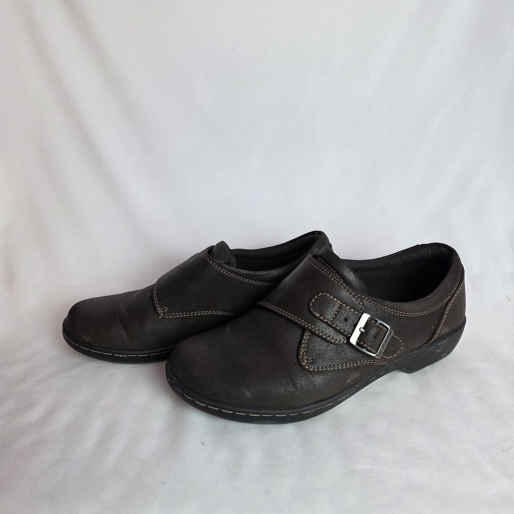 Eastland Brown Leather Slip-On Shoes with Strap